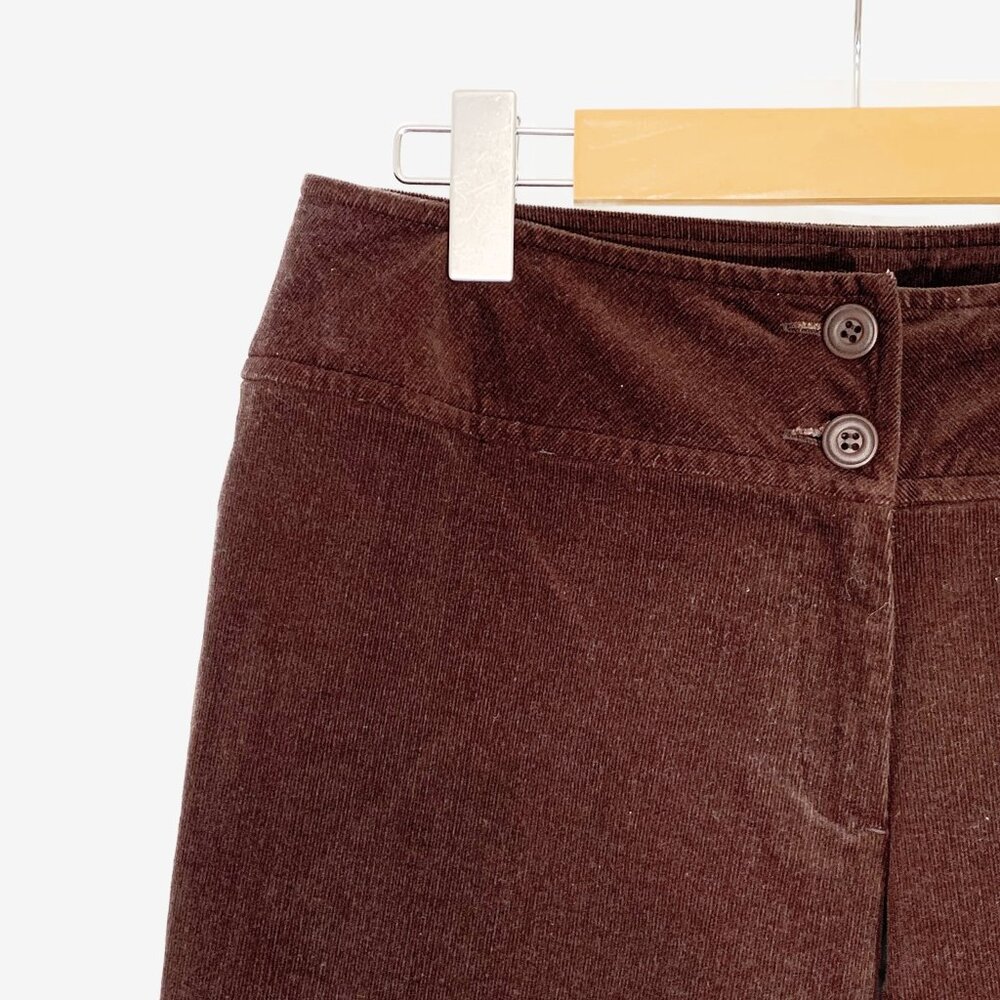 Vintage Y2K Brown Velvet Corduroy Flares / Made in China / size Medium - Picture 7 of 10